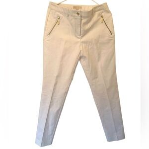 Michael Kors White Pants with Gold Button